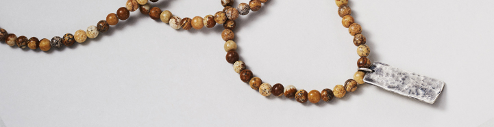 collier homme jaspe